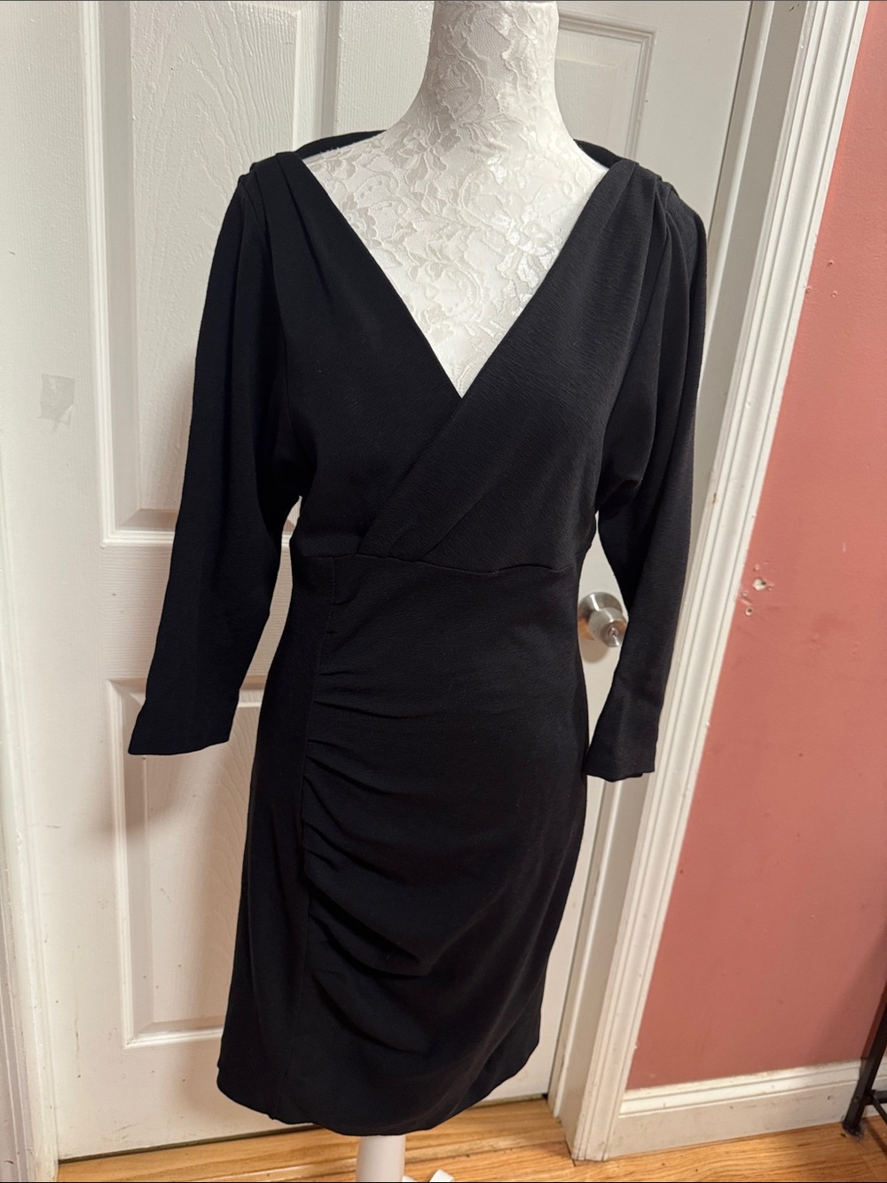 DVF Classic Black V-Neck Women's Dress